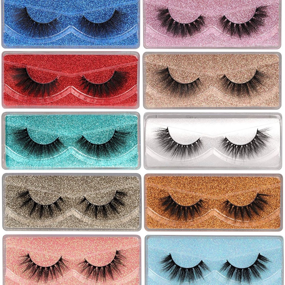 False Eyelashes Wispy 18mm Natural 3D Faux Mink 10 pair 10 styles